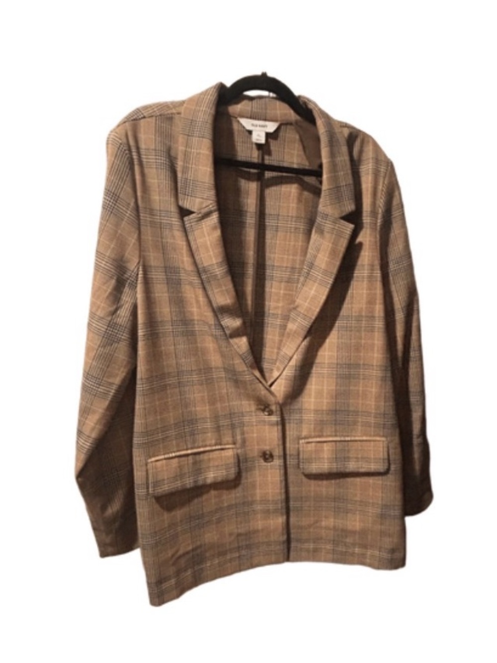 Plaid Brown Blazer Jacket - Women's Classic Tailored Coat